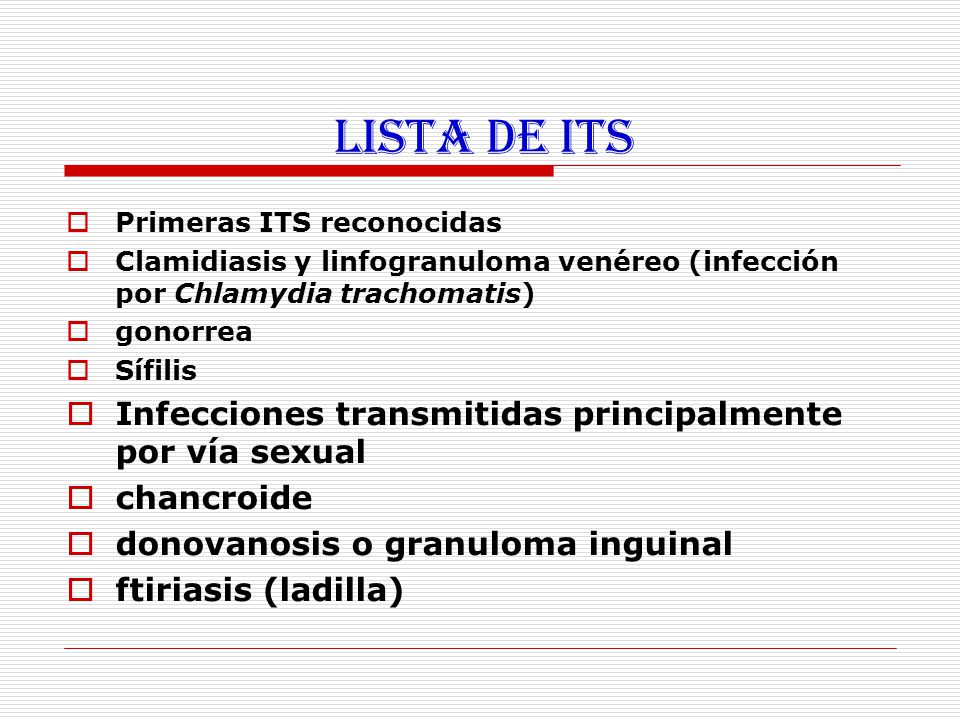Enfermedades venereas lista